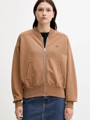 Tommy Hilfiger bluza bawełniana damska kolor brązowy gładka WW0WW45753