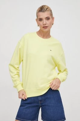 Tommy Hilfiger bluza bawełniana damska kolor żółty gładka WW0WW41246