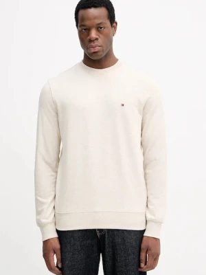 Tommy Hilfiger bluza bawełniana męska kolor beżowy gładka MW0MW37237