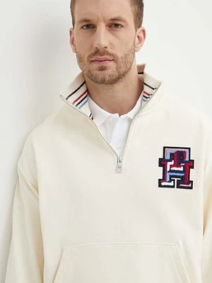 Tommy Hilfiger bluza bawełniana męska kolor beżowy z aplikacją MW0MW34412