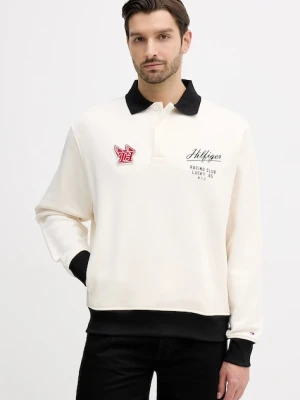 Tommy Hilfiger bluza bawełniana męska kolor beżowy z aplikacją MW0MW41957