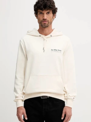 Tommy Hilfiger bluza bawełniana męska kolor beżowy z kapturem z nadrukiem MW0MW40065