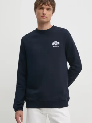 Tommy Hilfiger bluza bawełniana męska kolor granatowy z aplikacją MW0MW35528