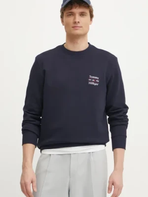 Tommy Hilfiger bluza bawełniana męska kolor granatowy z nadrukiem MW0MW38673