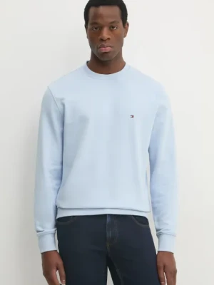 Tommy Hilfiger bluza bawełniana męska kolor niebieski gładka MW0MW37237