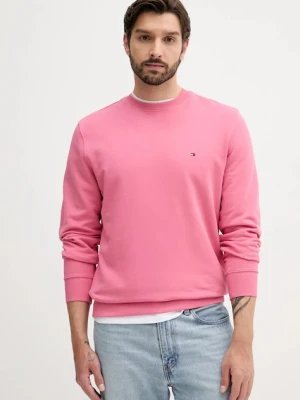 Tommy Hilfiger bluza bawełniana męska kolor różowy gładka MW0MW37237