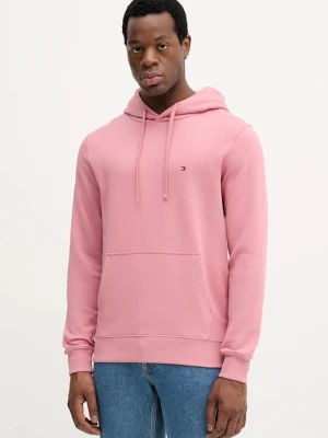 Tommy Hilfiger bluza bawełniana męska kolor różowy z kapturem melanżowa MW0MW37235