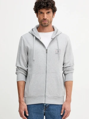 Tommy Hilfiger bluza bawełniana męska kolor szary z kapturem gładka MW0MW39250