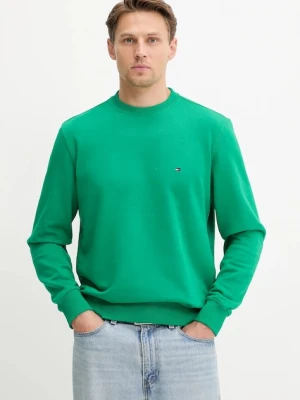 Tommy Hilfiger bluza bawełniana męska kolor zielony gładka MW0MW37237