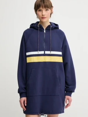 Tommy Hilfiger bluza bawełniana SAILING damska kolor granatowy z kapturem z aplikacją WW0WW45599