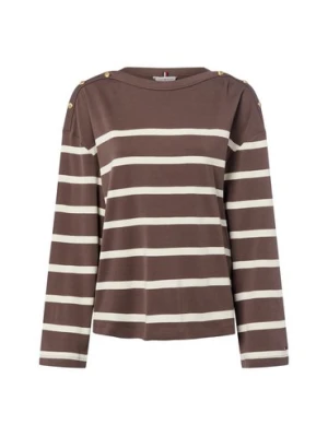 Tommy Hilfiger Bluza damska Kobiety Bawełna brązowy|biały w paski,