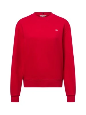 Zdjęcie produktu Tommy Hilfiger Bluza damska Kobiety Bawełna czerwony jednolity,