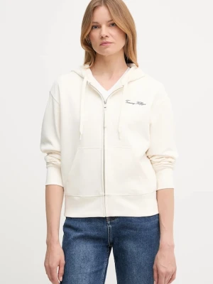 Tommy Hilfiger bluza damska kolor beżowy z kapturem gładka WW0WW45742