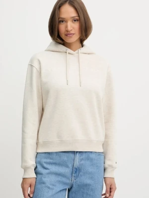 Tommy Hilfiger bluza damska kolor beżowy z kapturem z aplikacją WW0WW43598