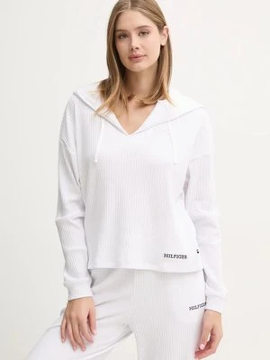 Tommy Hilfiger bluza damska kolor biały z kapturem z aplikacją UW0UW05584