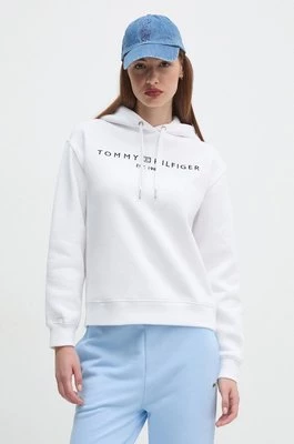 Tommy Hilfiger bluza damska kolor biały z kapturem z aplikacją WW0WW43598