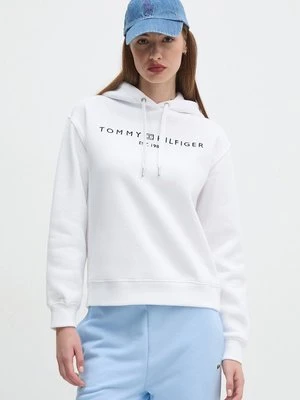 Tommy Hilfiger bluza damska kolor biały z kapturem z aplikacją WW0WW43598