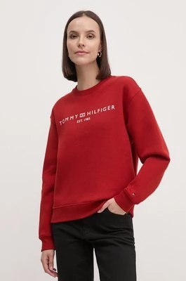 Tommy Hilfiger bluza damska kolor czerwony z nadrukiem