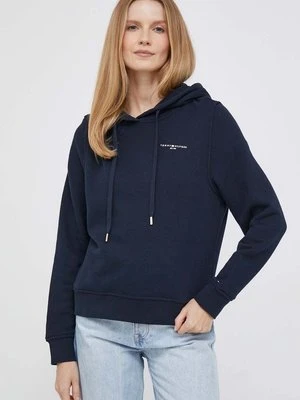 Tommy Hilfiger bluza damska kolor granatowy z kapturem gładka WW0WW40274