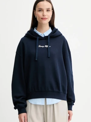 Tommy Hilfiger bluza damska kolor granatowy z kapturem z nadrukiem WW0WW47459
