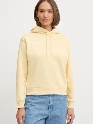 Tommy Hilfiger bluza damska kolor żółty z kapturem z aplikacją WW0WW43598