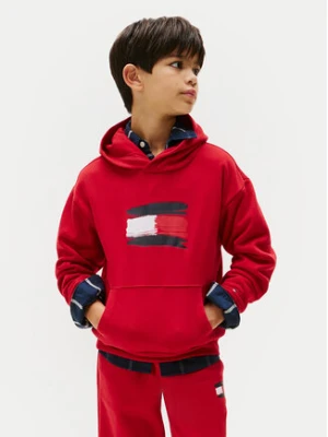 Tommy Hilfiger Bluza Flag KB0KB10112 Czerwony Regular Fit