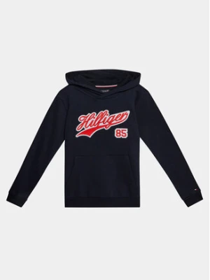 Tommy Hilfiger Bluza Hilfiger Script Hoodie KB0KB08718 Niebieski Regular Fit