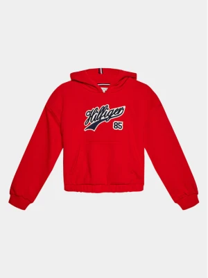 Tommy Hilfiger Bluza Hilfiger Script Hoodie KG0KG07721 Czerwony Regular Fit