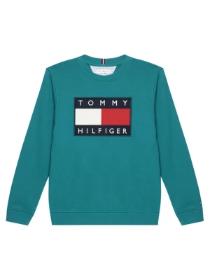 Tommy Hilfiger Bluza KS0KS00709 Turkusowy Regular Fit