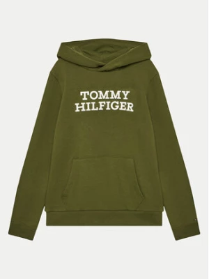Tommy Hilfiger Bluza Logo KB0KB08500 S Zielony Regular Fit