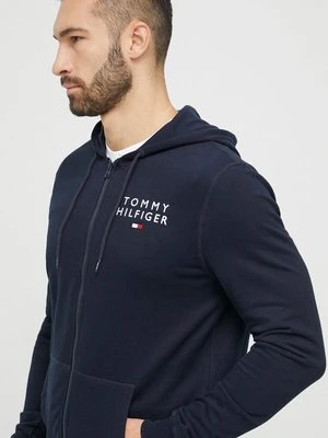 Tommy Hilfiger bluza lounge kolor granatowy z kapturem z nadrukiem UM0UM02879