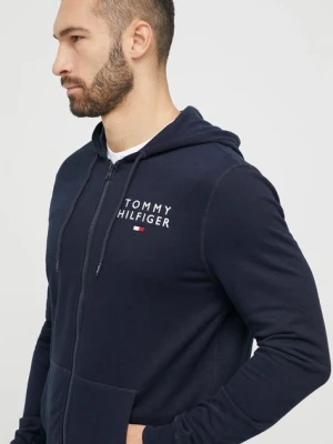 Tommy Hilfiger bluza lounge kolor granatowy z kapturem z nadrukiem UM0UM02879