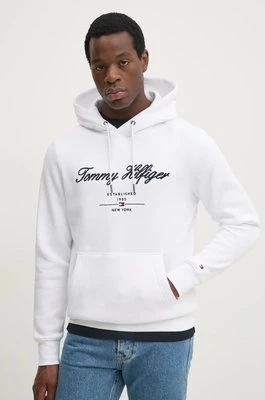 Tommy Hilfiger bluza męska kolor biały z kapturem z aplikacją MW0MW33631