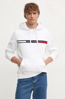 Tommy Hilfiger bluza męska kolor biały z kapturem z aplikacją MW0MW37361