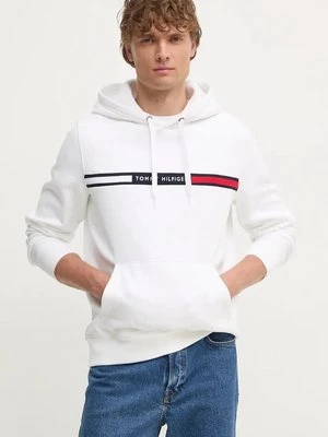 Tommy Hilfiger bluza męska kolor biały z kapturem z aplikacją MW0MW37361