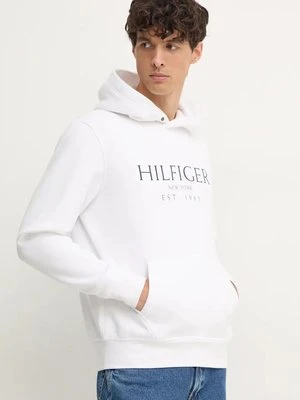 Tommy Hilfiger bluza męska kolor biały z kapturem z nadrukiem MW0MW35523