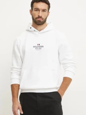 Tommy Hilfiger bluza męska kolor biały z kapturem z nadrukiem MW0MW39050