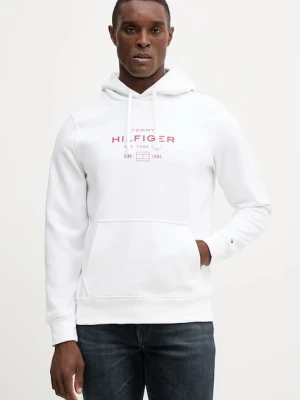 Tommy Hilfiger bluza męska kolor biały z kapturem z nadrukiem MW0MW40864