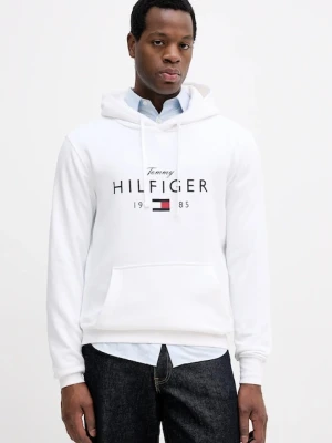 Tommy Hilfiger bluza męska kolor biały z kapturem z nadrukiem MW0MW41427
