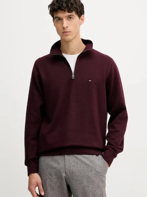 Tommy Hilfiger bluza męska kolor bordowy gładka MW0MW37233
