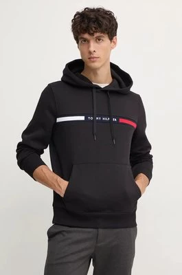 Tommy Hilfiger bluza męska kolor czarny z kapturem z aplikacją MW0MW37361