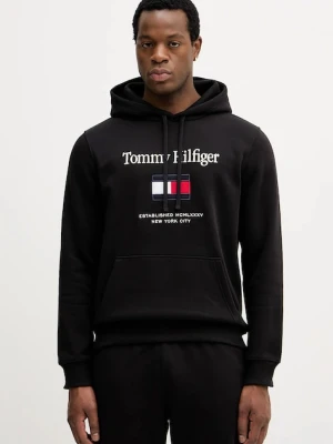 Tommy Hilfiger bluza męska kolor czarny z kapturem z aplikacją MW0MW42735