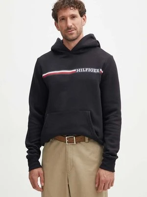 Tommy Hilfiger bluza męska kolor czarny z kapturem z nadrukiem MW0MW36737