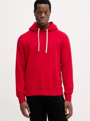 Tommy Hilfiger bluza męska kolor czerwony z kapturem gładka MW0MW39997