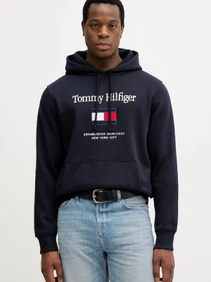 Tommy Hilfiger bluza męska kolor granatowy z kapturem z aplikacją MW0MW42735