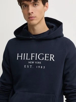 Tommy Hilfiger bluza męska kolor granatowy z kapturem z nadrukiem MW0MW35523