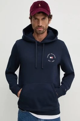 Tommy Hilfiger bluza męska kolor granatowy z kapturem z nadrukiem MW0MW35531