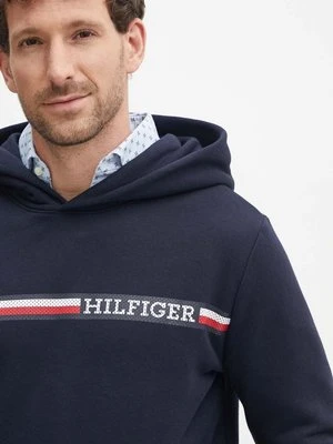 Tommy Hilfiger bluza męska kolor granatowy z kapturem z nadrukiem MW0MW36737