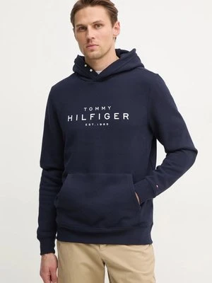 Tommy Hilfiger bluza męska kolor granatowy z kapturem z nadrukiem MW0MW37455