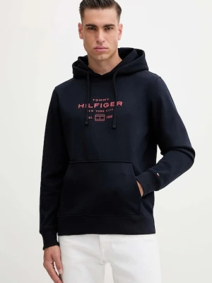 Tommy Hilfiger bluza męska kolor granatowy z kapturem z nadrukiem MW0MW40864